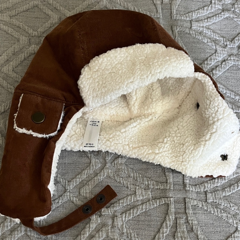 Janie and Jack Brown Sherpa-Lined Trapper Hat